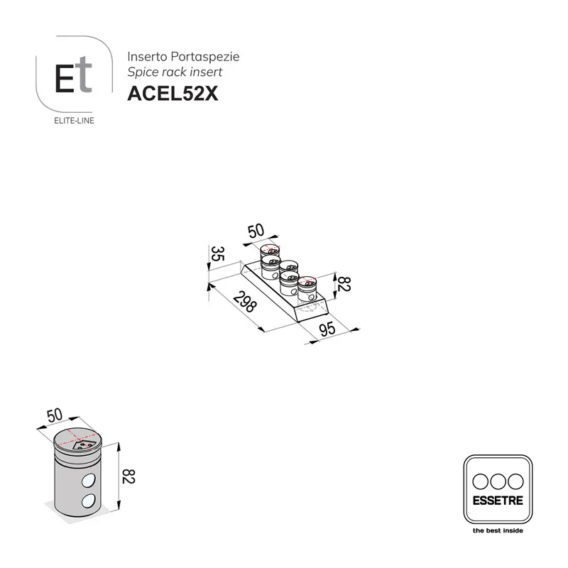 Inserto inox per portaposate ELITE-LINE