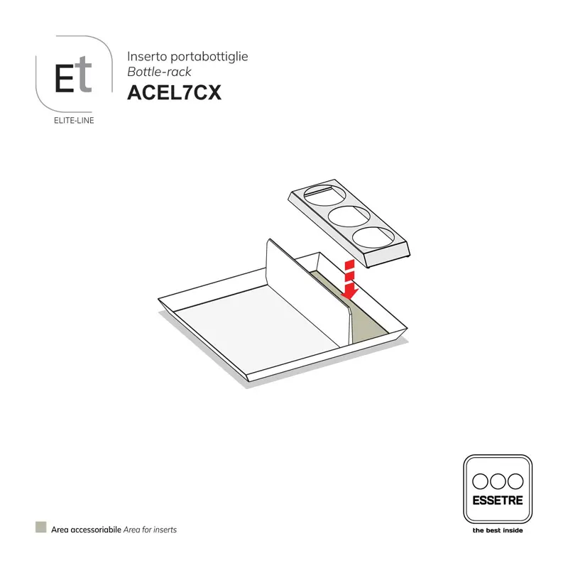 Inserto portabottiglie inox per moduli cestone ELITE-LINE