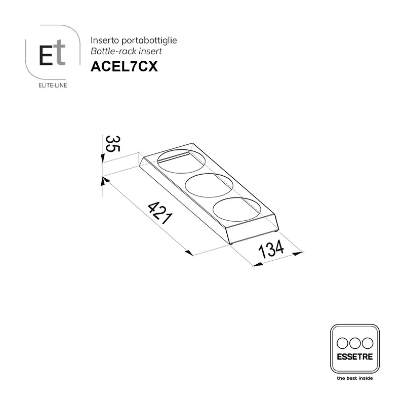 Inserto portabottiglie inox per moduli cestone ELITE-LINE