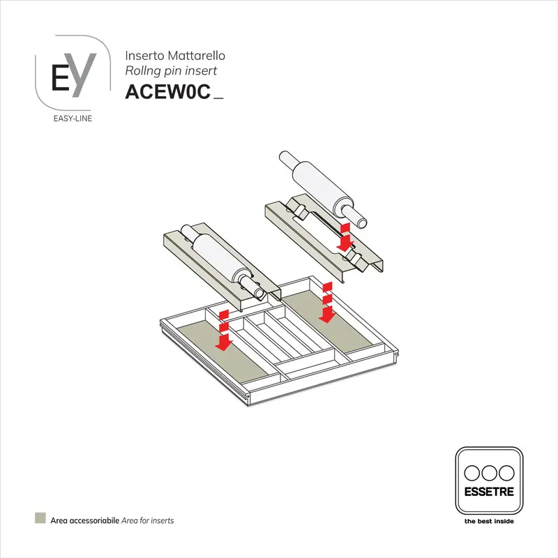 Inserto inox e polirtilene MODULAR per portaposate EASY-LINE