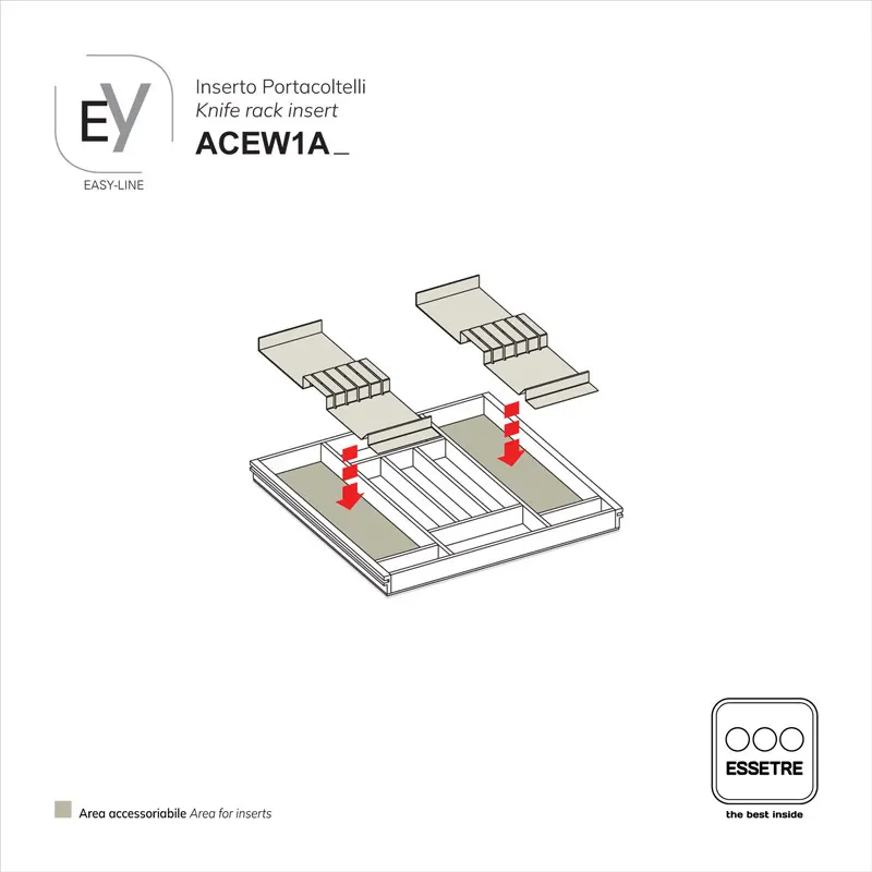 Inserto in acciaio inox per portaposate EASY-LINE