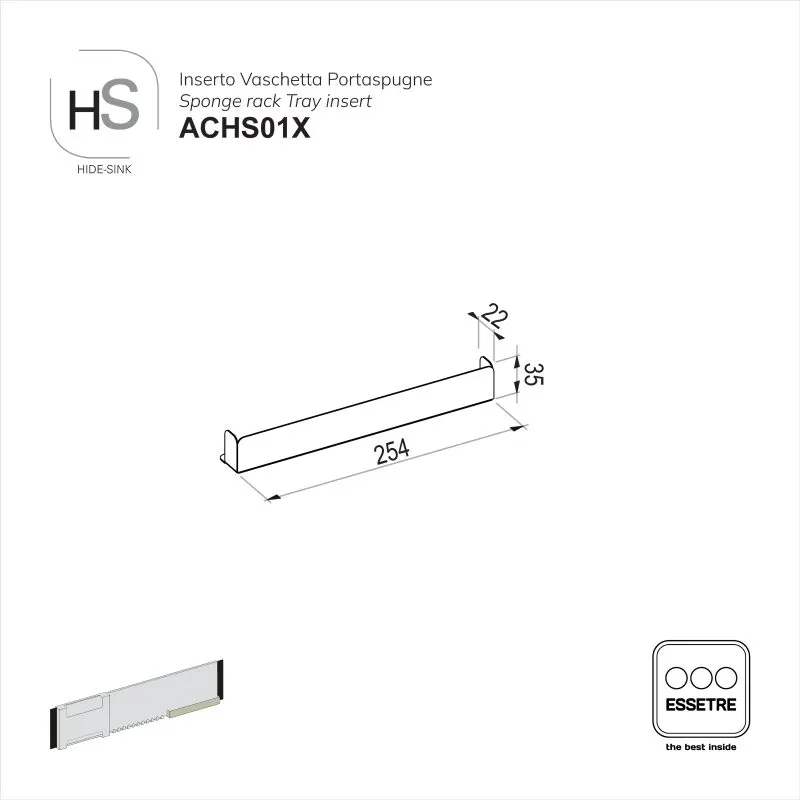 Inserto per cover inox HIDE-SINK sottolavello