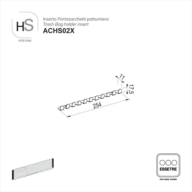 Inserto per cover inox HIDE-SINK sottolavello