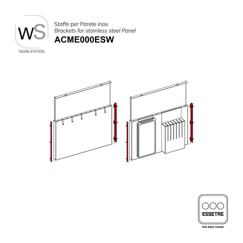 Staffe per parete neutra e attrezzata WORK-STATION