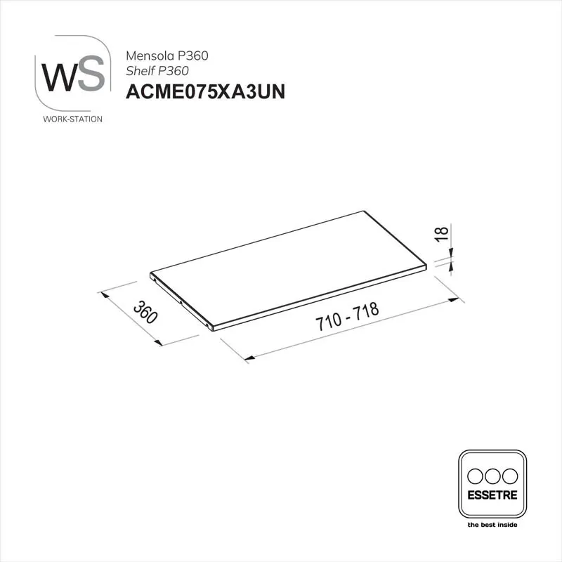 Mensola WORK-STATION per armadi, colonne e vetrine