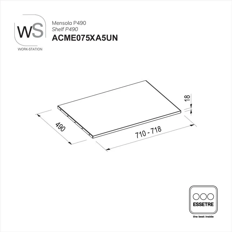 Mensola WORK-STATION per armadi, colonne e vetrine
