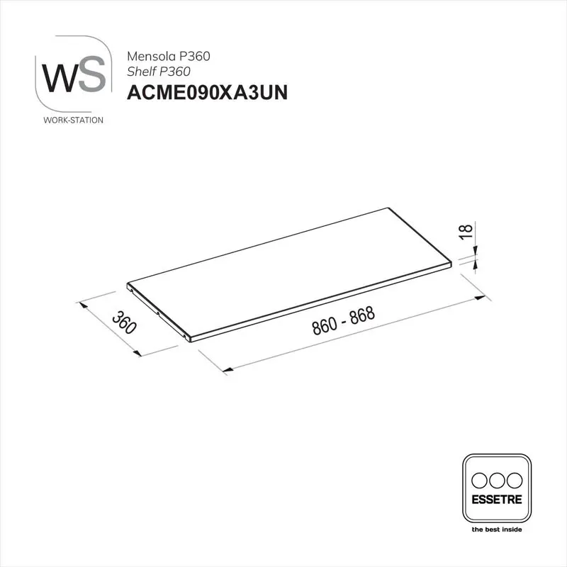 Mensola WORK-STATION per armadio, colonna e vetrina