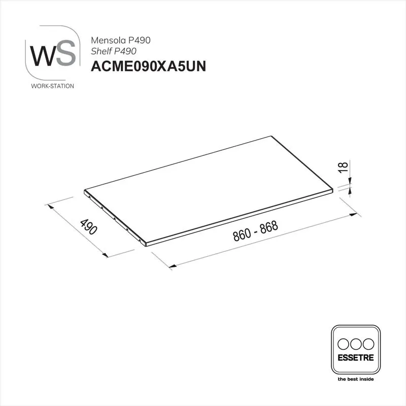 Mensola WORK-STATION per armadio, colonna e vetrina