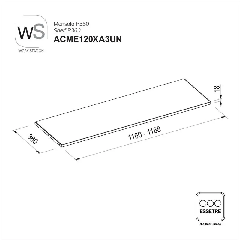 Mensola WORK-STATION per armadio, colonna e vetrina