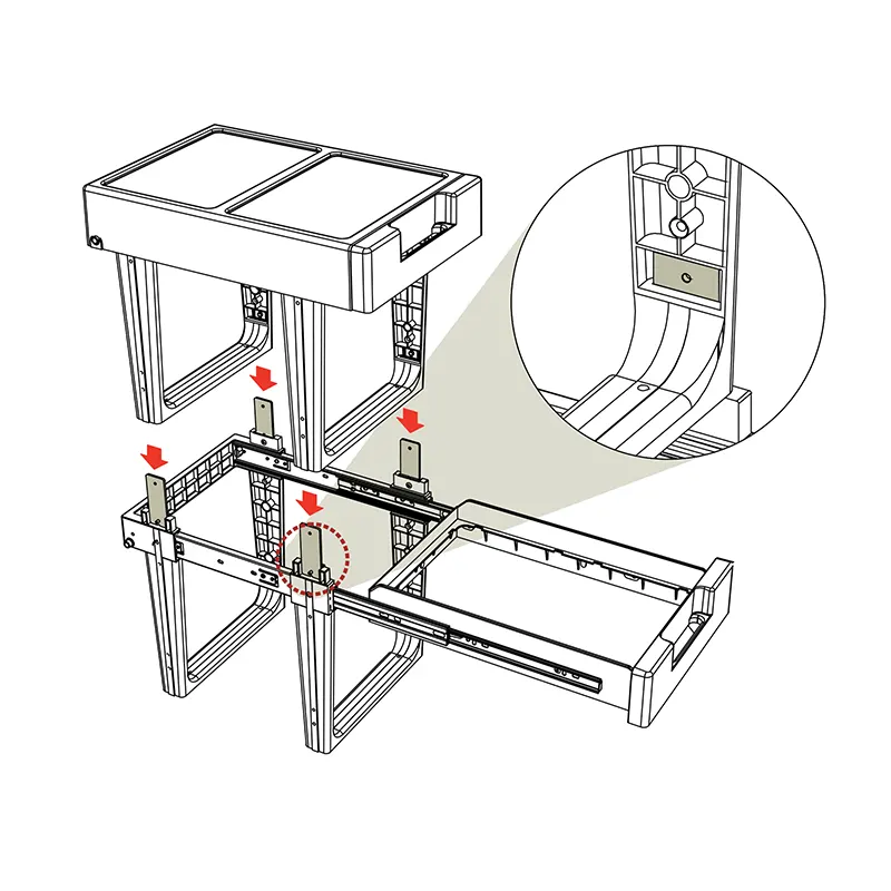 Kit di montaggio pattumiera TOWER Multilivello