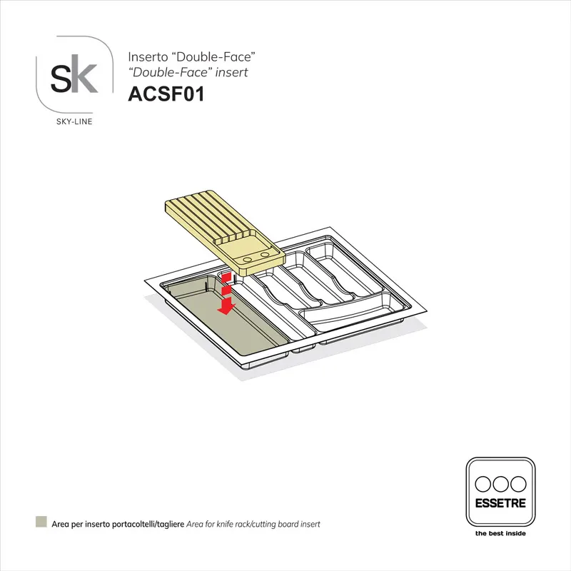 Inserto in faggio per portaposate SKY-LINE