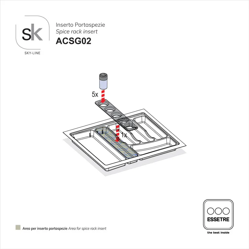 Inserto in plastica per portaposate SKY-LINE