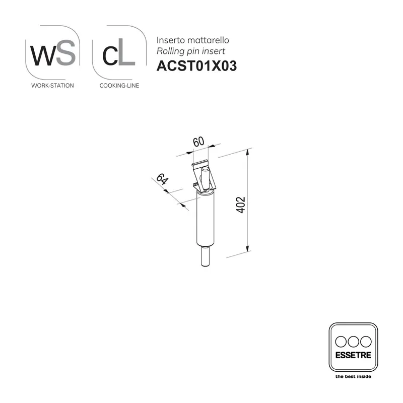 Inserto per pareti neutre WORK-STATION e barra COOCKING-LINE