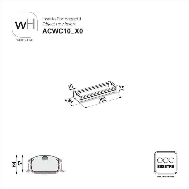 Inserto In ACCIAIO INOX e PLASTICA per portaposate WHITTY-LINE