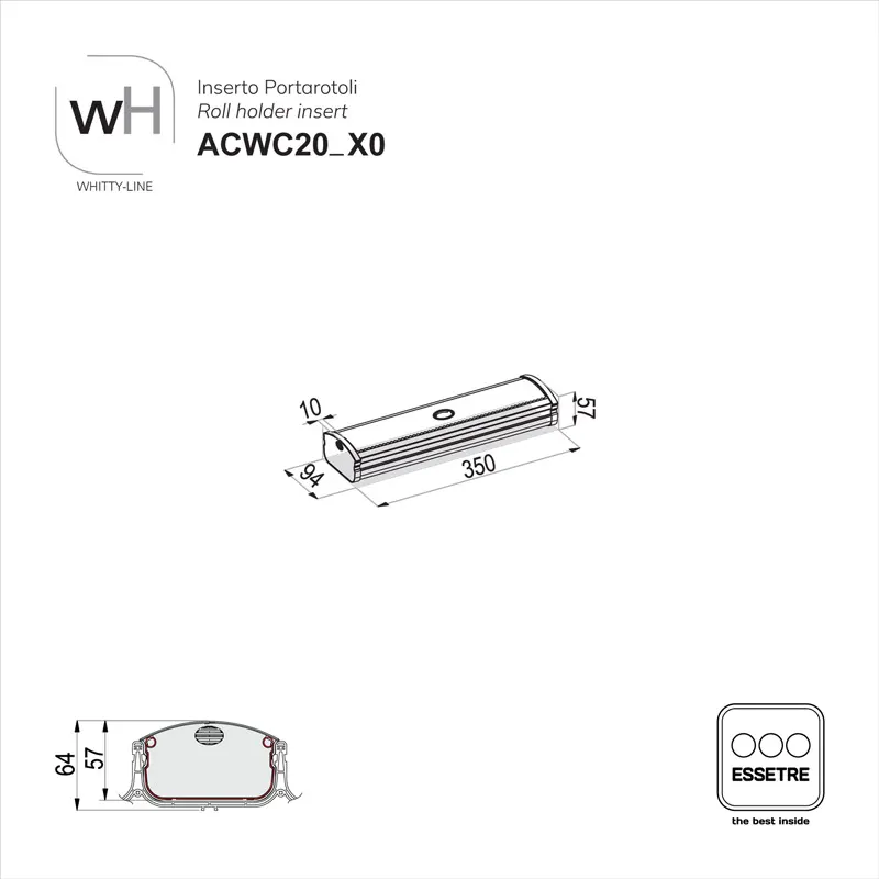 Inserto In ACCIAIO INOX e PLASTICA per portaposate WHITTY-LINE