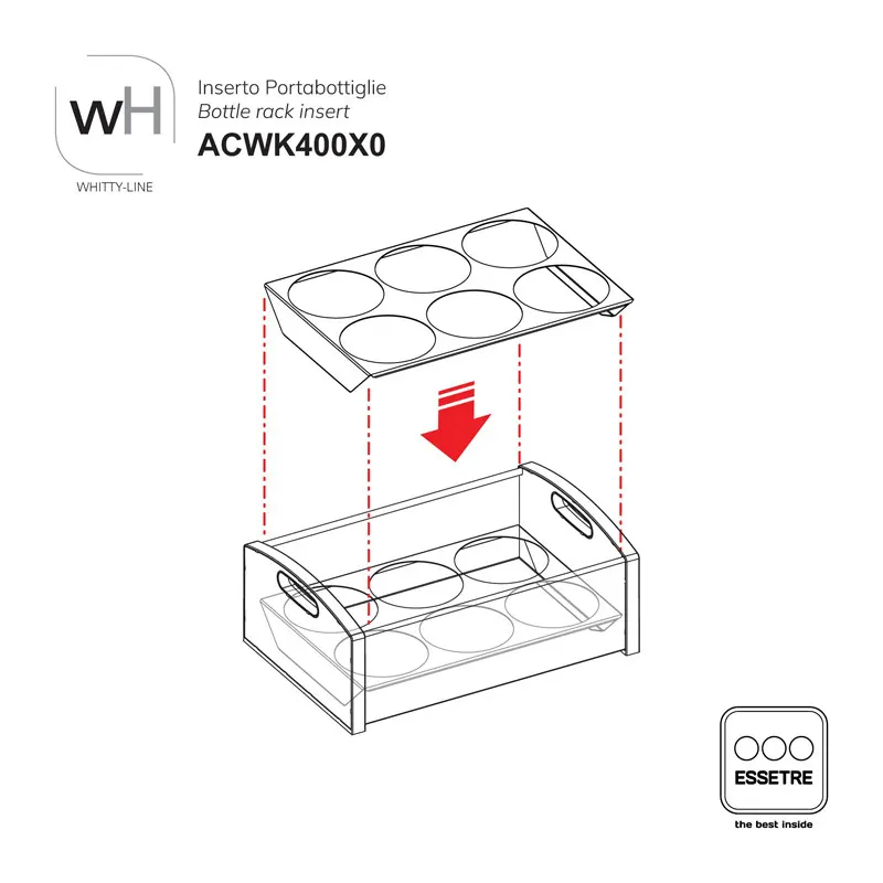 Inserto in ACCIAIO INOX per moduli cestone WHITTY-LINE
