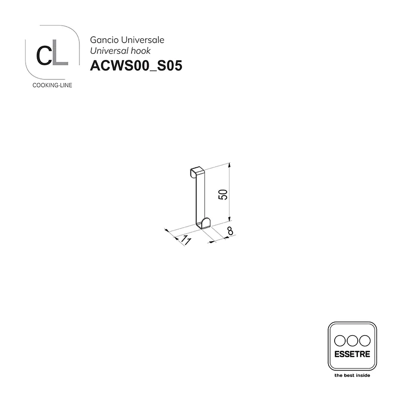 Gancio universale in acciaio INOX