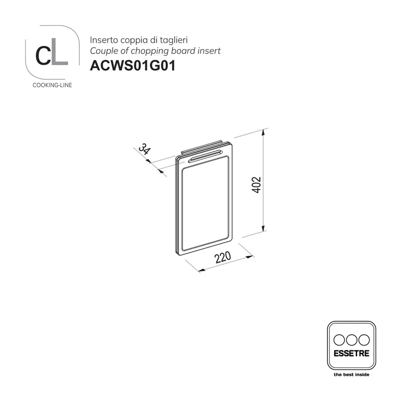 Inserto per barra sottopensile COOCKING-LINE