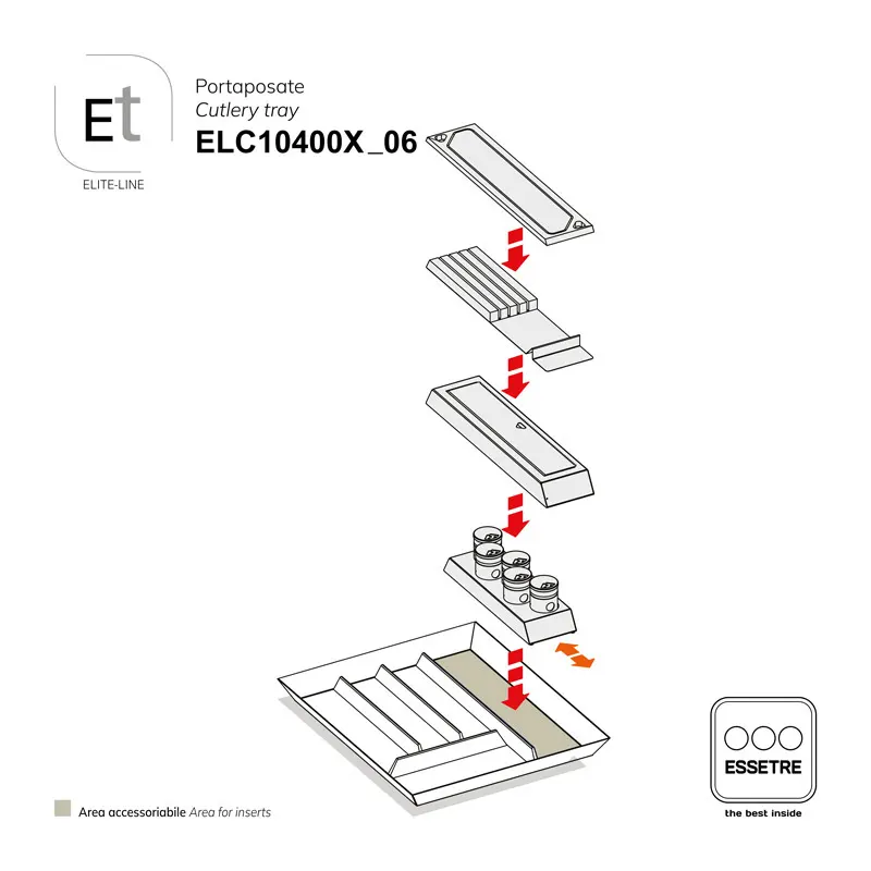 Portaposate ELITE-LINE per cassetto base 500 mm