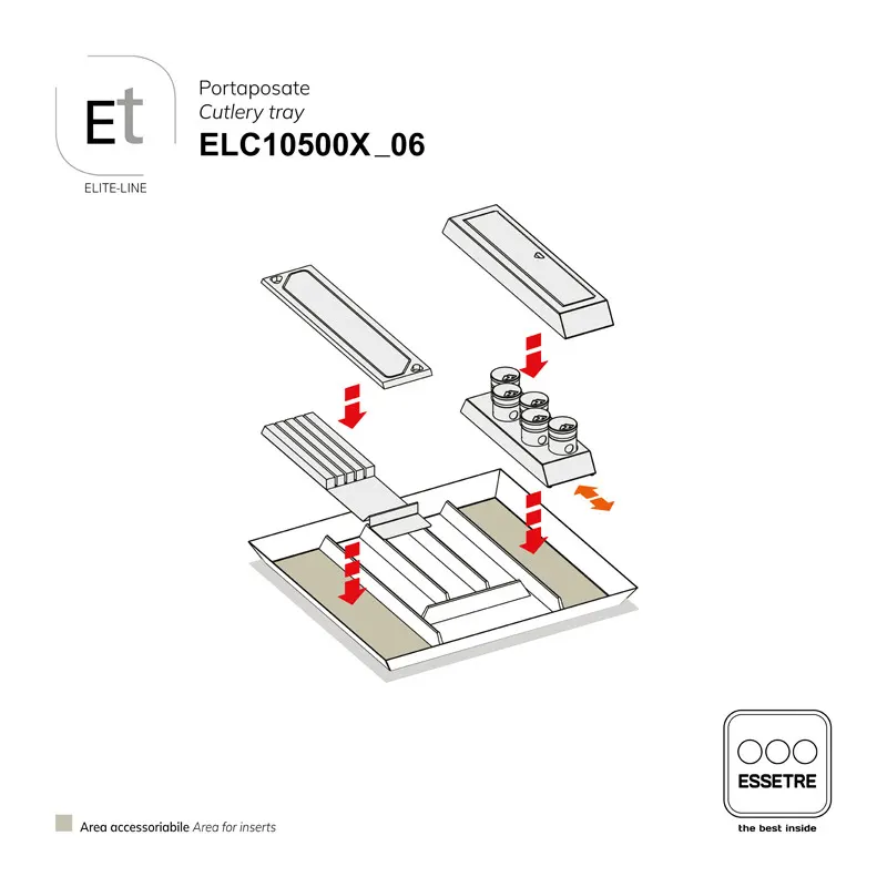 Portaposate ELITE-LINE per cassetto base 600 mm
