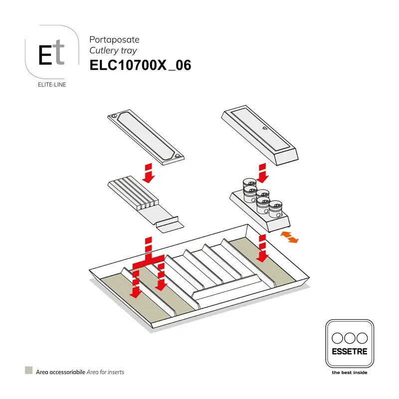 Portaposate-ELITE LINE per cassetto base 800 mm
