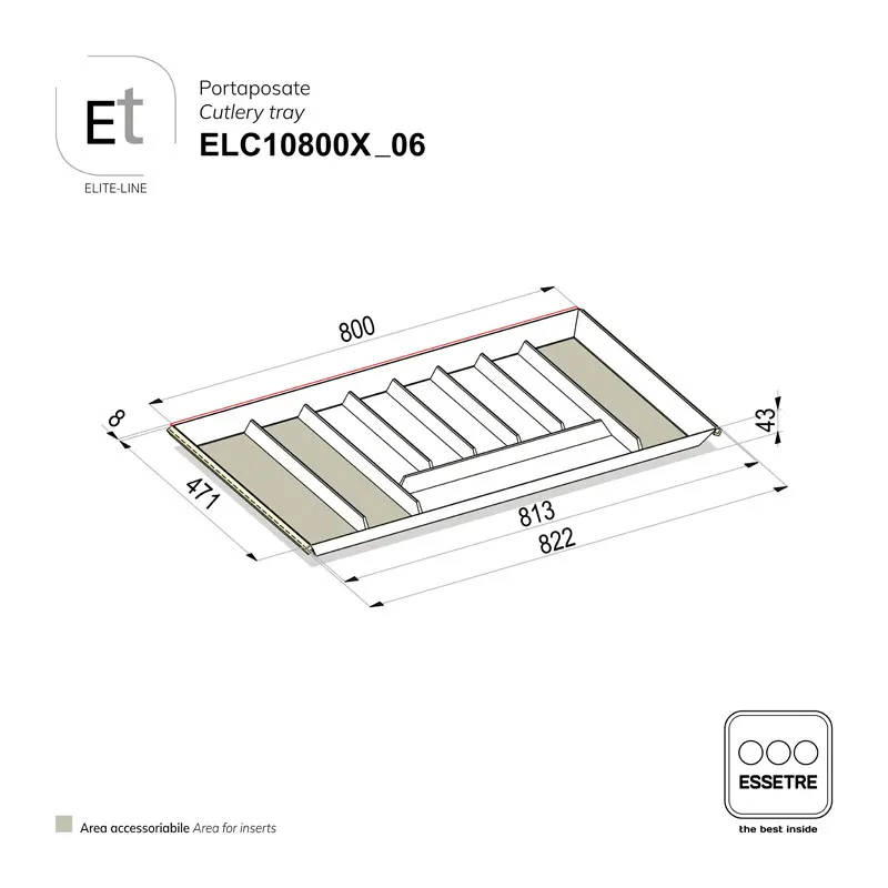 Portaposate ELITE-LINE per cassetto base 900 mm