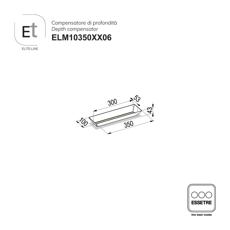 Compensatore di profondità ELITE-LINE per cassetto base 450 mm