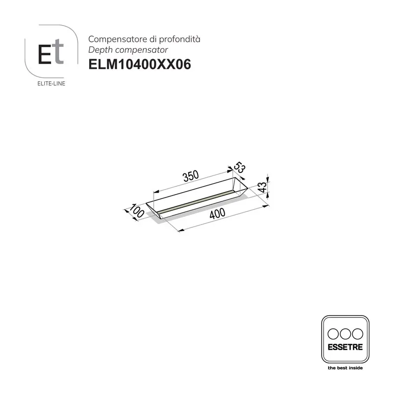 Compensatore di profondità ELITE-LINE per cassetto base 500 mm