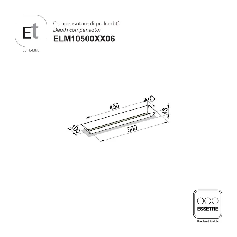 Compensatore di profondità ELITE-LINE per cassetto e cestone base 600 mm