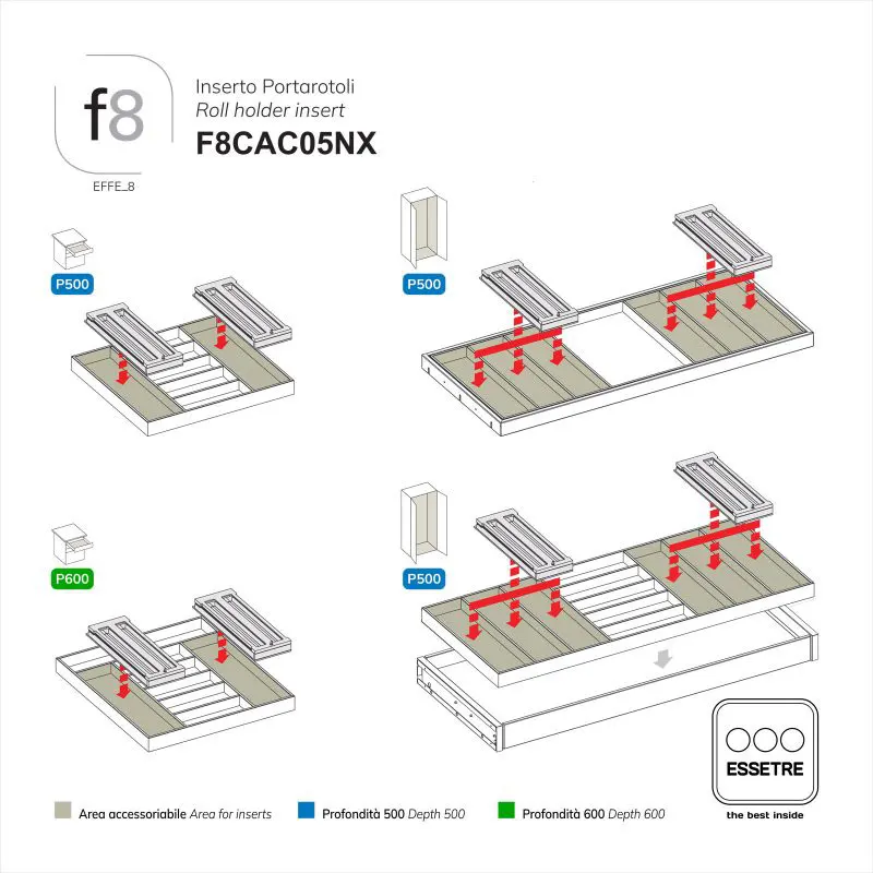 Inserto portarotoli universale.