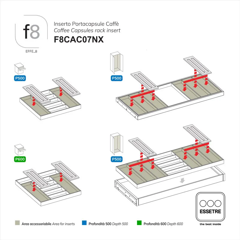Inserto portacapsule caffè universale.