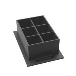 Modulo EFFE_8 in legno portabottiglie per cestone