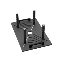 Modulo EFFE_8 in legno portapiatti con 4 colonne per cestone