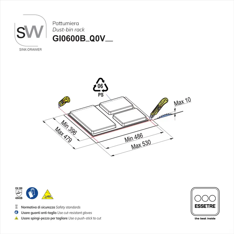 Pattumiera SINK-DRAWER per cestone sottolavello