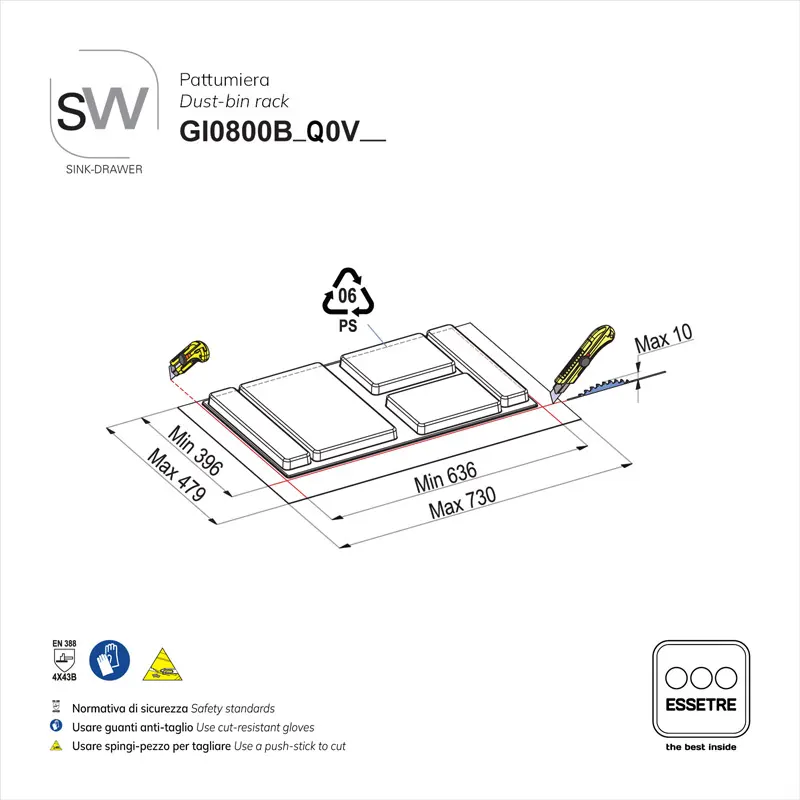 Pattumiera SINK-DRAWER per cestone sottolavello