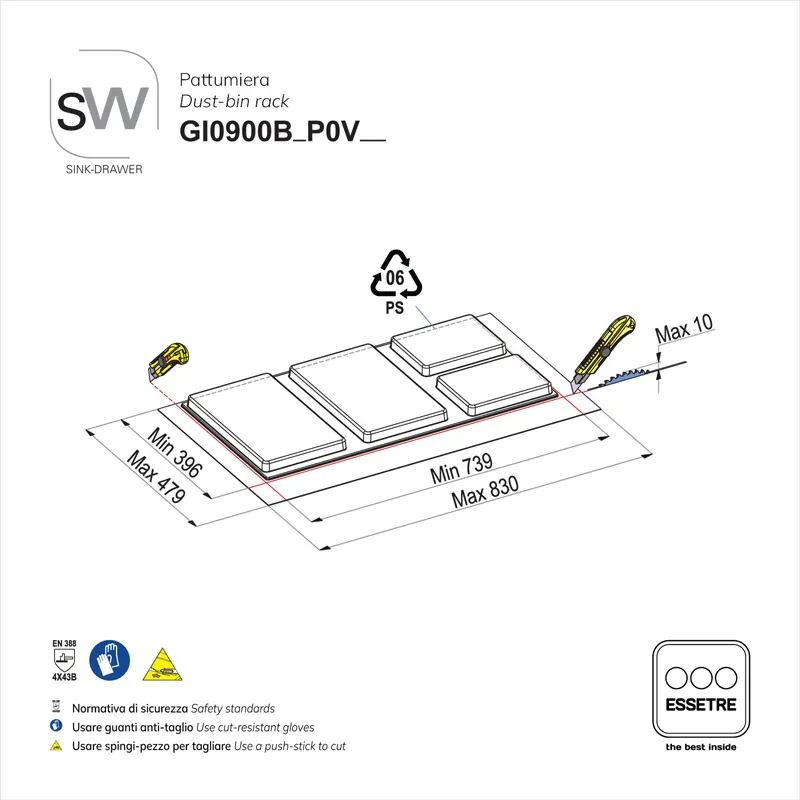 Pattumiera SINK-DRAWER per cestone sottolavello