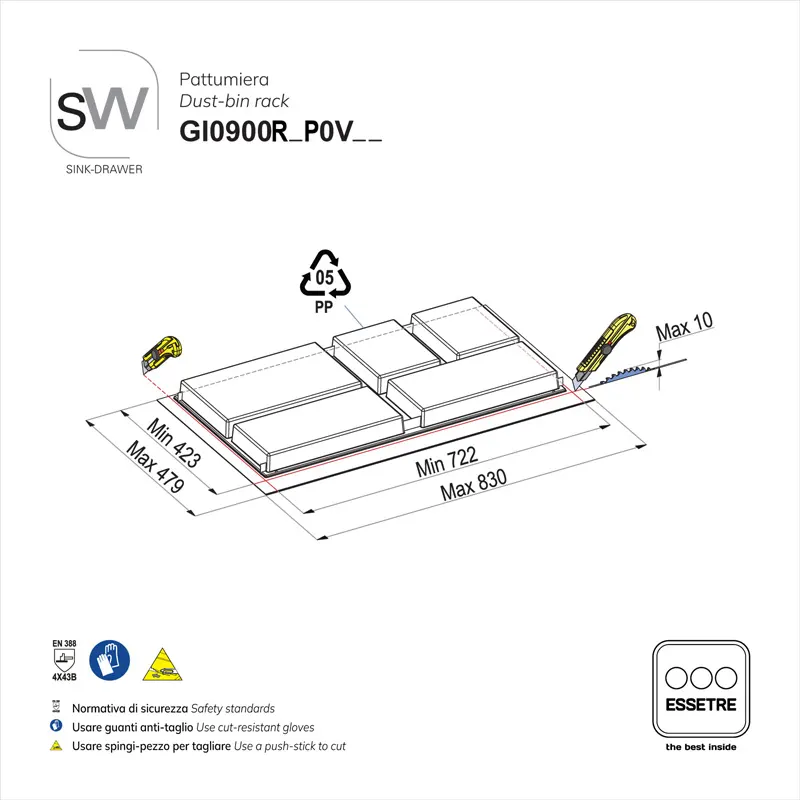 Pattumiera SINK-DRAWER per cestone sottolavello