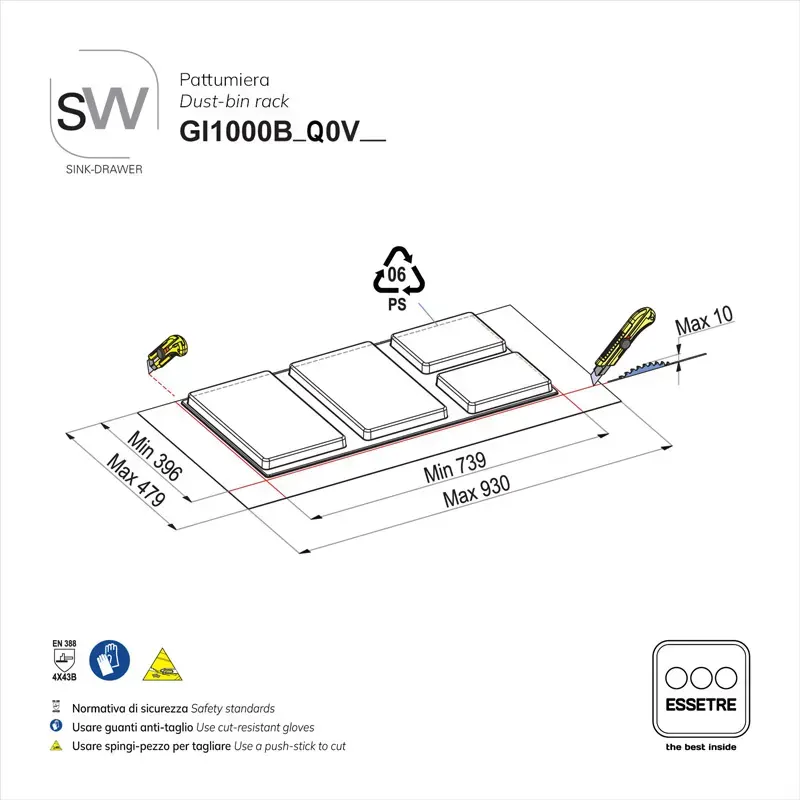 Pattumiera SINK-DRAWER per cestone sottolavello