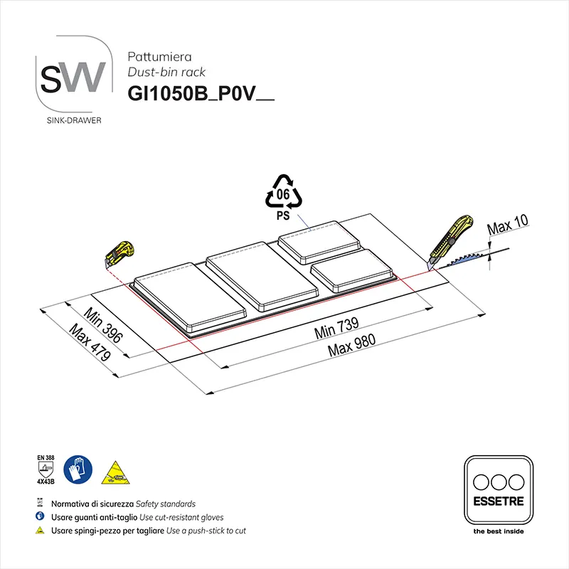 Pattumiera SINK-DRAWER per cestone sottolavello