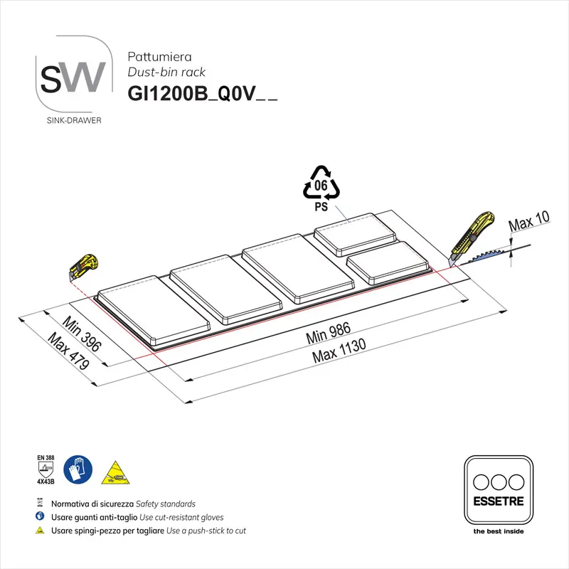 Pattumiera SINK-DRAWER per cestone sottolavello