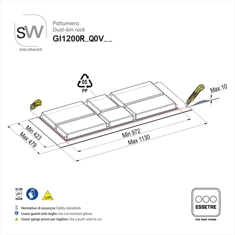 Pattumiera SINK-DRAWER per cestone sottolavello
