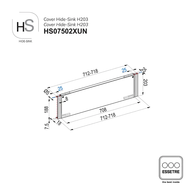 Cover inox HIDE-SINK sottolavello con anta