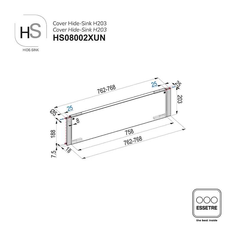 Cover inox HIDE-SINK sottolavello con anta