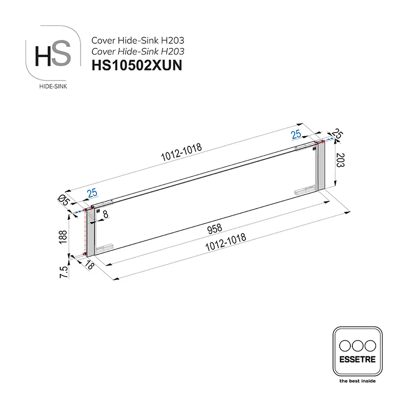 Cover inox HIDE-SINK sottolavello con anta