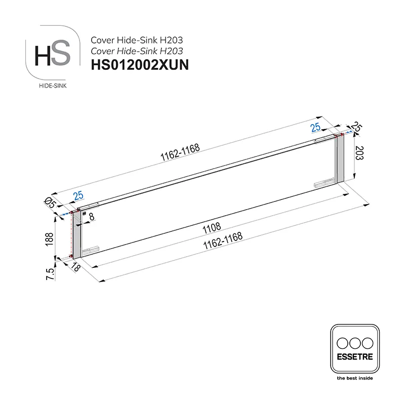 Cover inox HIDE-SINK sottolavello con anta