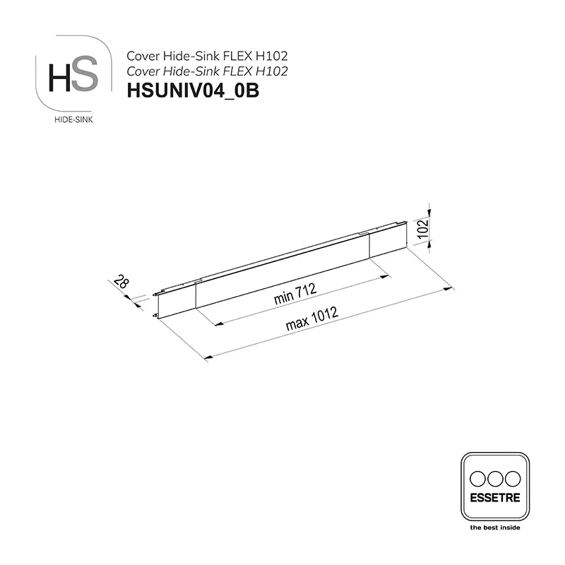 Cover in lamiera verniciata HIDE-SINK FLEX sottolavello con cestone