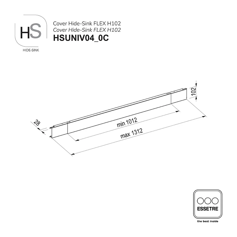 Cover in lamiera verniciata HIDE-SINK FLEX sottolavello con cestone