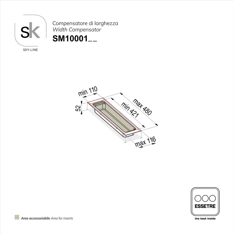 Compensatore in plastica per portaposate SKY-LINE