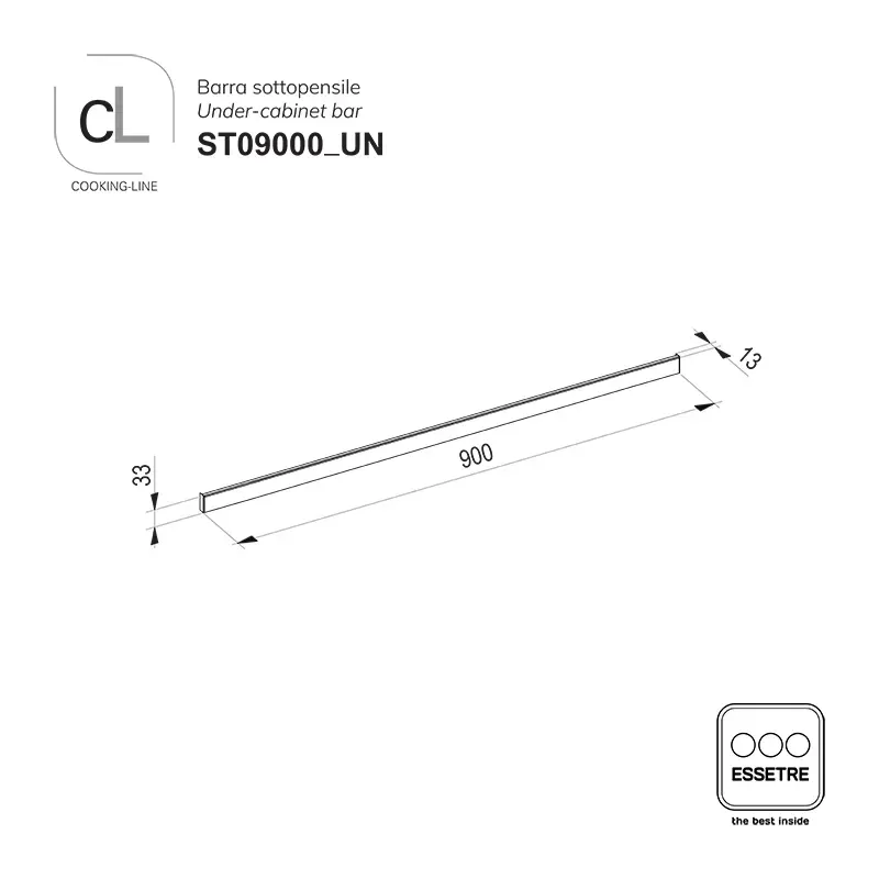 Barra sottopensile L900 COOKING-LINE