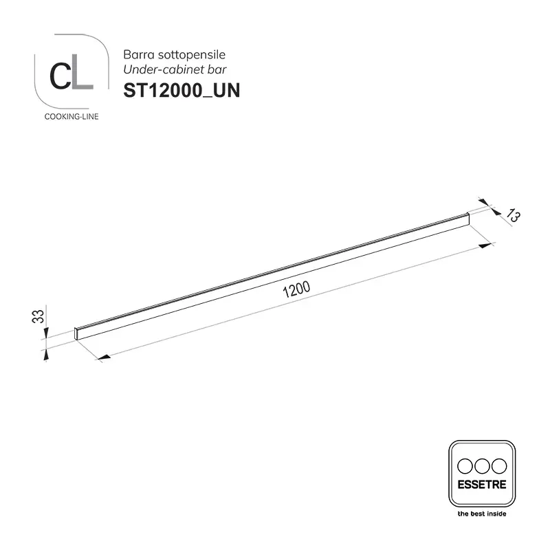Barra sottopensile L1200 COOKING-LINE